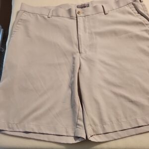 Peter Millar Tan Flat Front Shorts for Casual Style